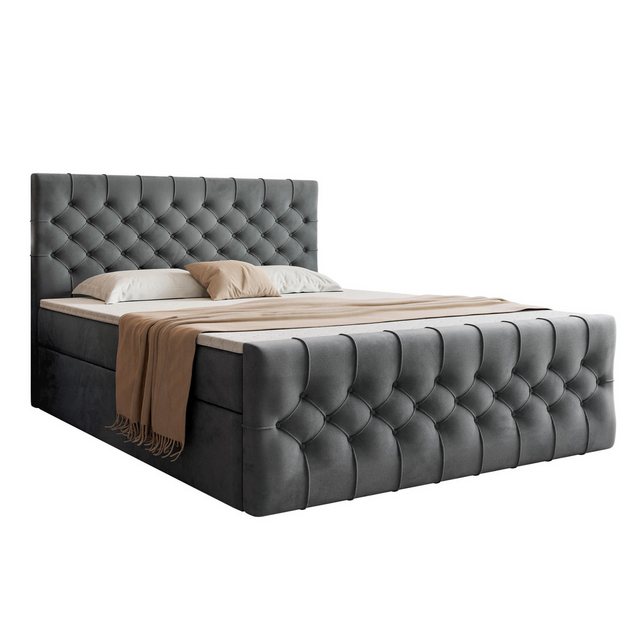 VIVENTE Möbel Boxspringbett OXFORD eleganter Samt Bezugstoff MAGIC VELVET C günstig online kaufen