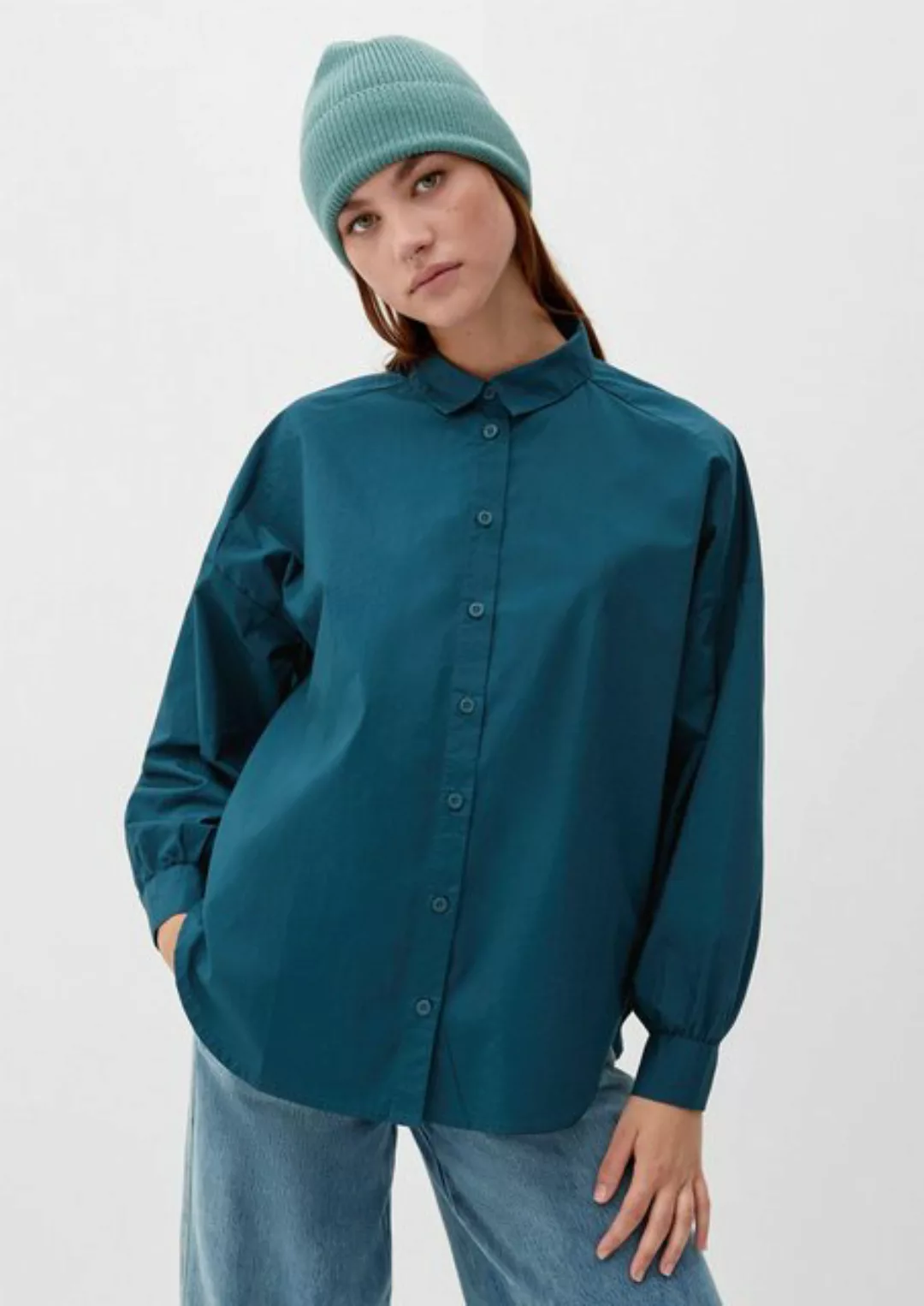 QS Langarmbluse Bluse mit überschnittenen Schultern günstig online kaufen