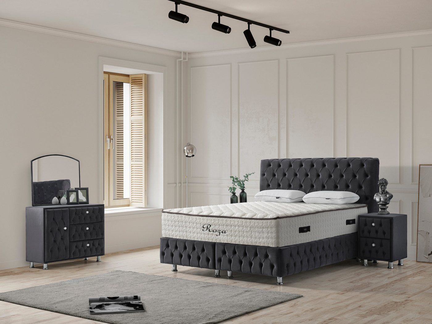 Sitheim-Europe Boxspringbett Boxspringbett Design Saphira Bett ohne Matratz günstig online kaufen