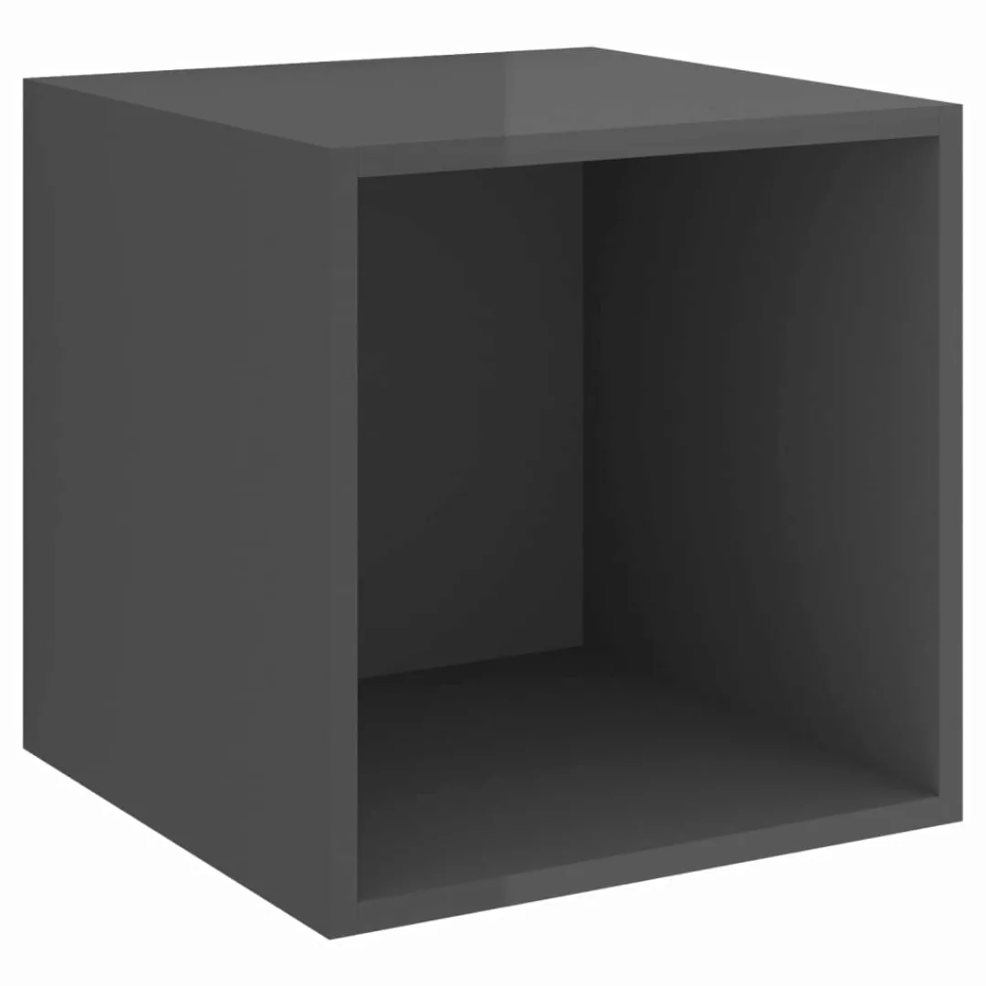 Wandschrank Hochglanz-grau 37x37x37 Cm Spanplatte günstig online kaufen