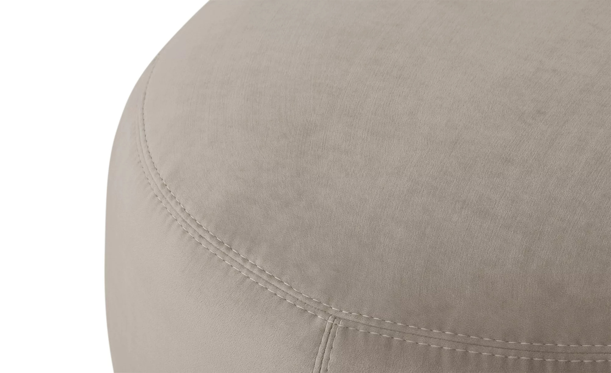 Samt Hocker  Amadi ¦ beige ¦ Maße (cm): H: 40  Ø: 60 Polstermöbel > Hocker günstig online kaufen