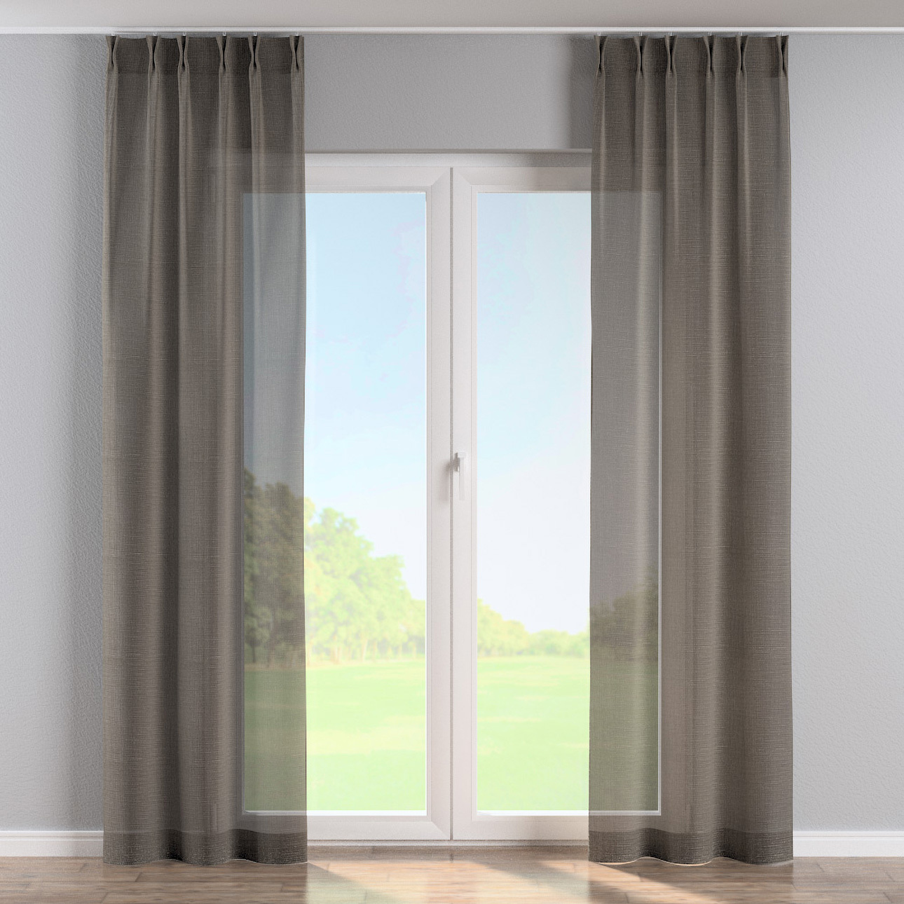 Vorhang mit flämischen 2-er Falten, grau, Alara Premium (145-05) günstig online kaufen