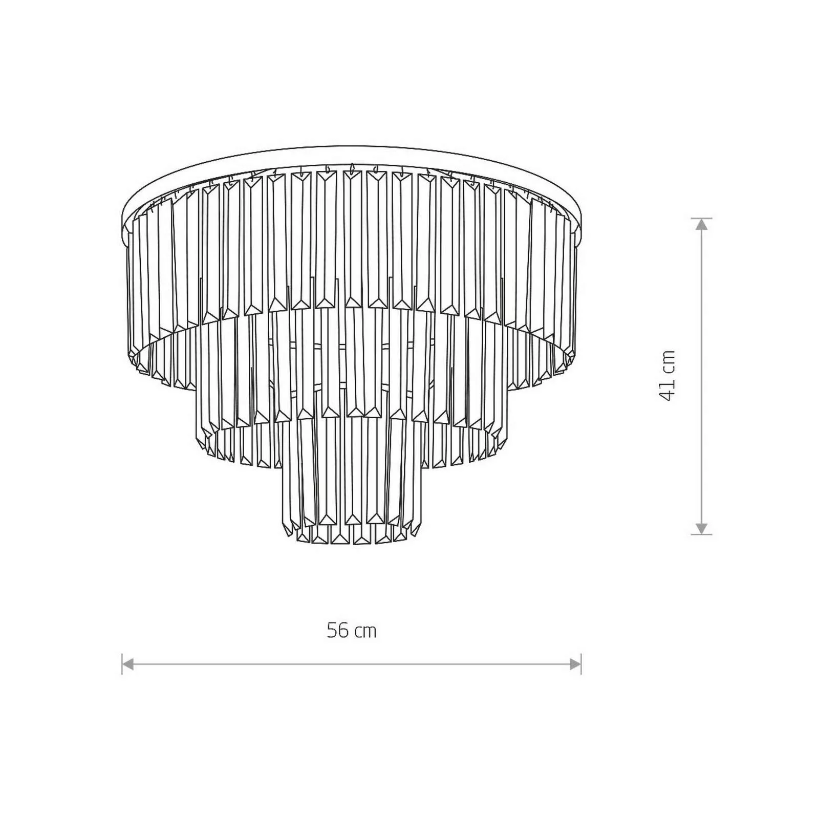 Deckenleuchte Cristal, transparent/schwarz, Ø 56cm günstig online kaufen