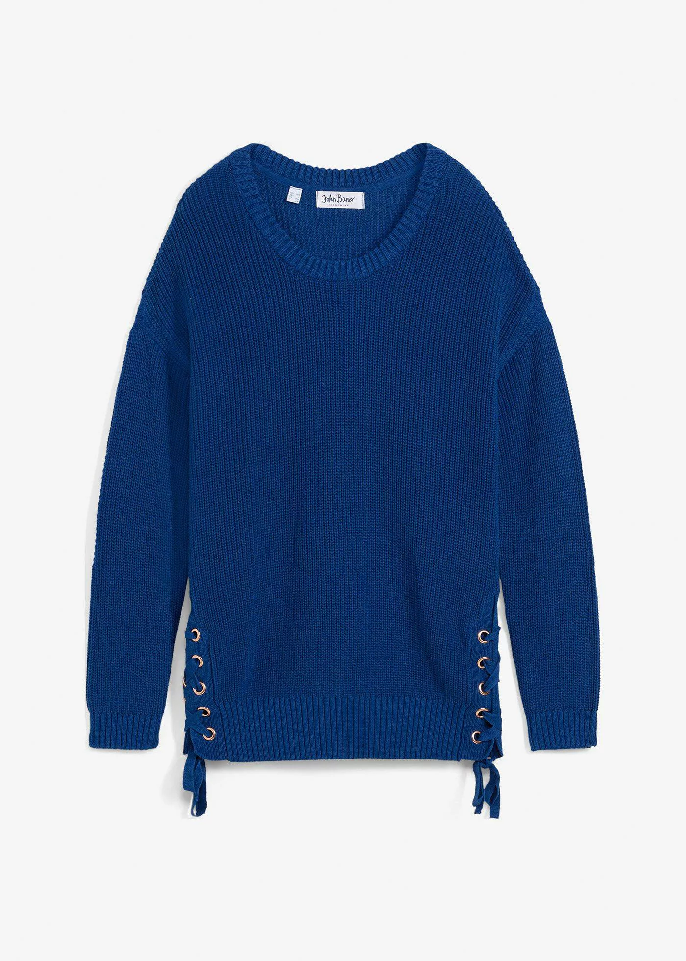 Baumwoll Pullover mit Schnürung, Oversized günstig online kaufen