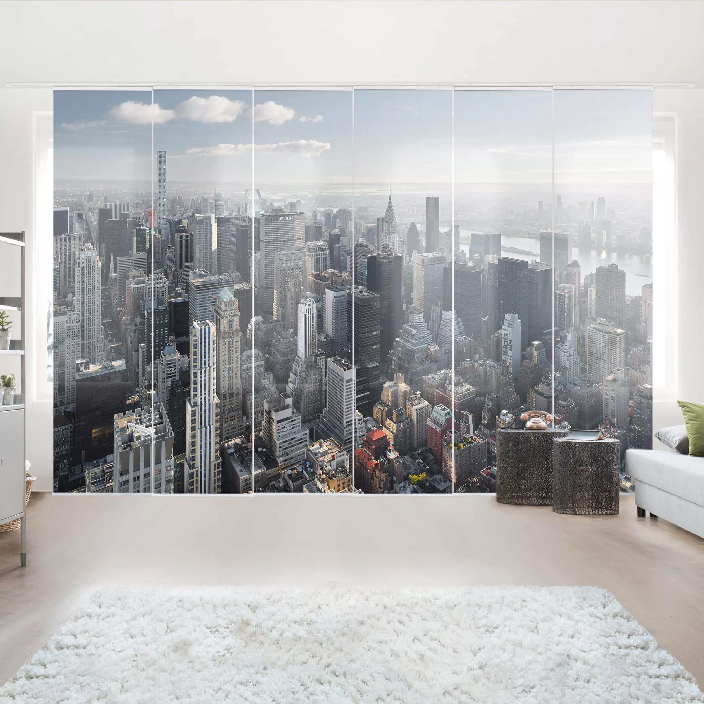 Schiebegardinen Set Architektur & Skyline Upper Manhattan New York City günstig online kaufen