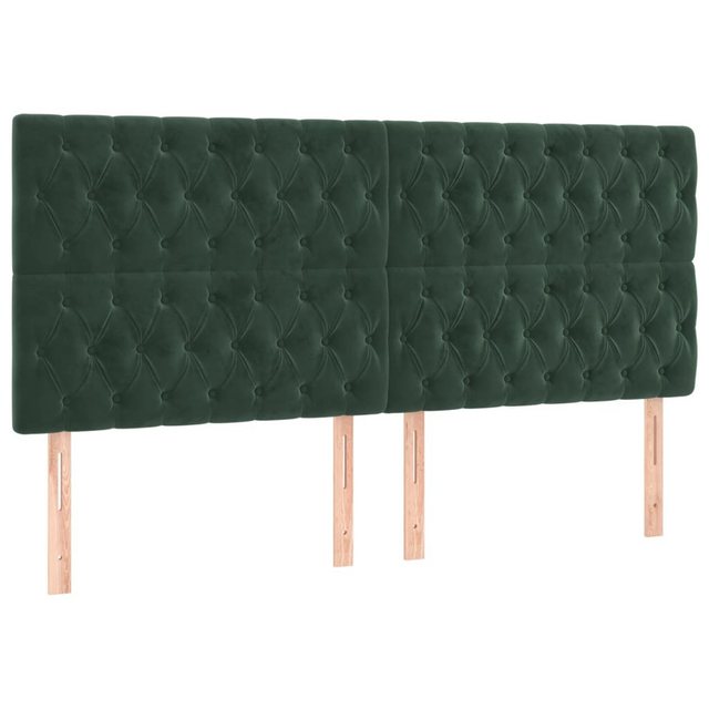 vidaXL Bett, Kopfteile 4 Stk. Dunkelgrün 90x7x78/88 cm Samt günstig online kaufen