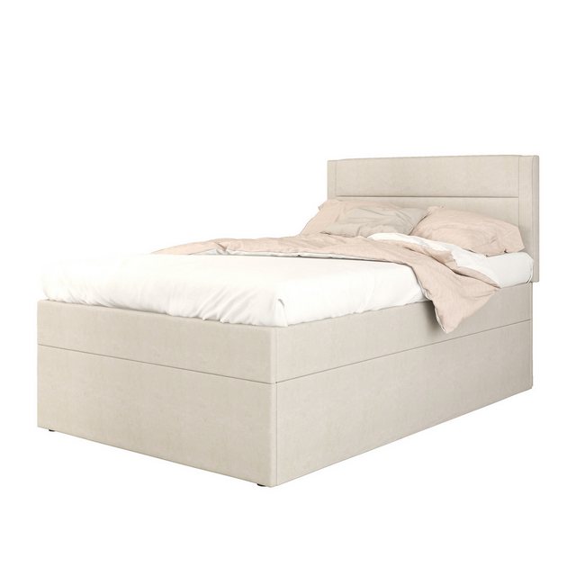 Flieks Polsterbett, Boxbett Einzelbett mit Stauraum Leinen 90x200cm günstig online kaufen