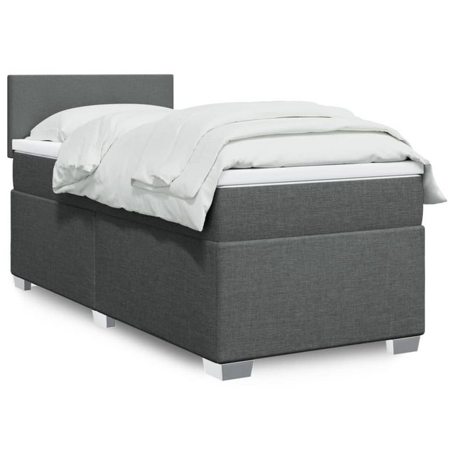 vidaXL Bettgestell Boxspringbett mit Matratze Dunkelgrau 90x200 cm Stoff Be günstig online kaufen