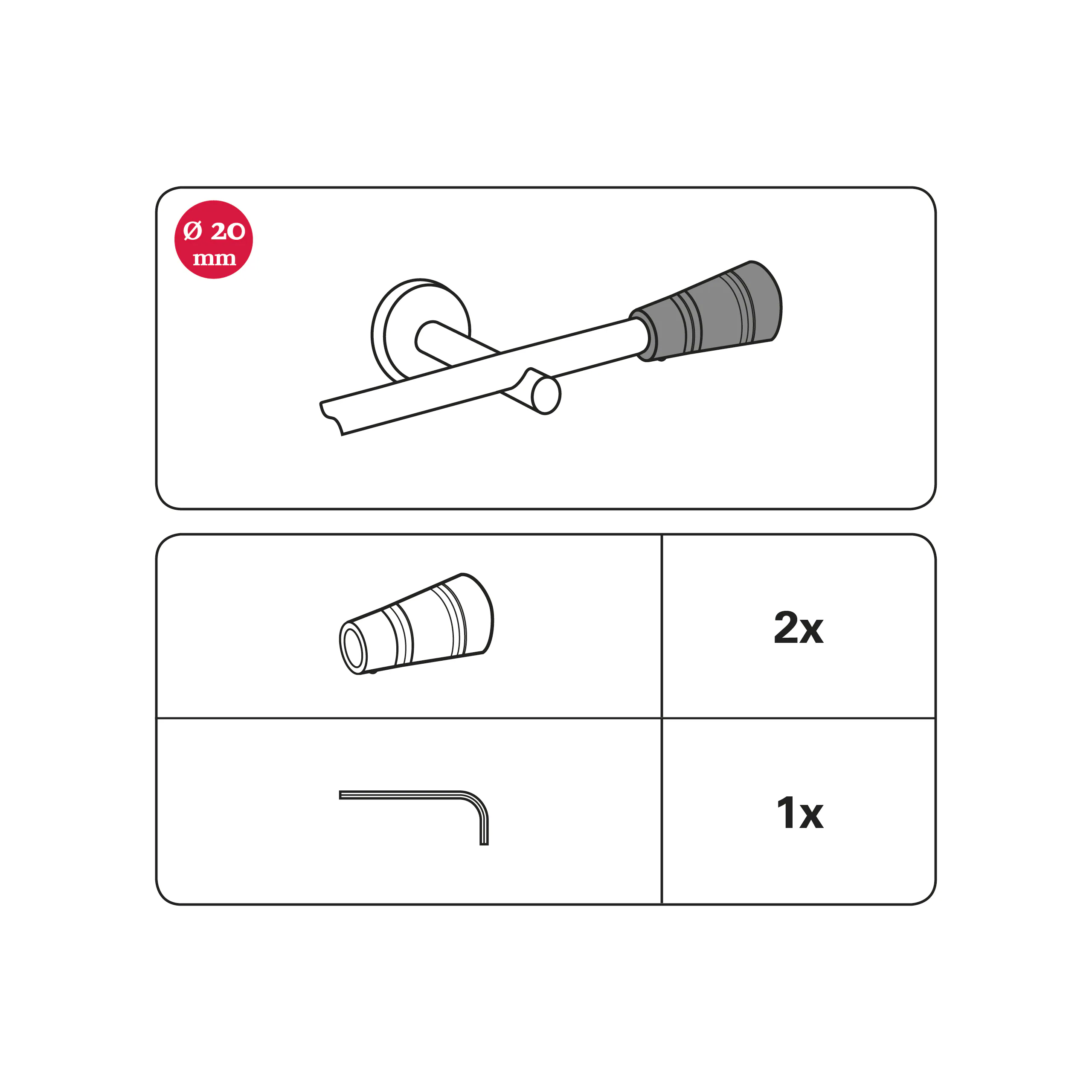 GARDINIA Gardinenstangen-Endstück »Apollo«, (2 St.), Serie Einzelprogramm C günstig online kaufen