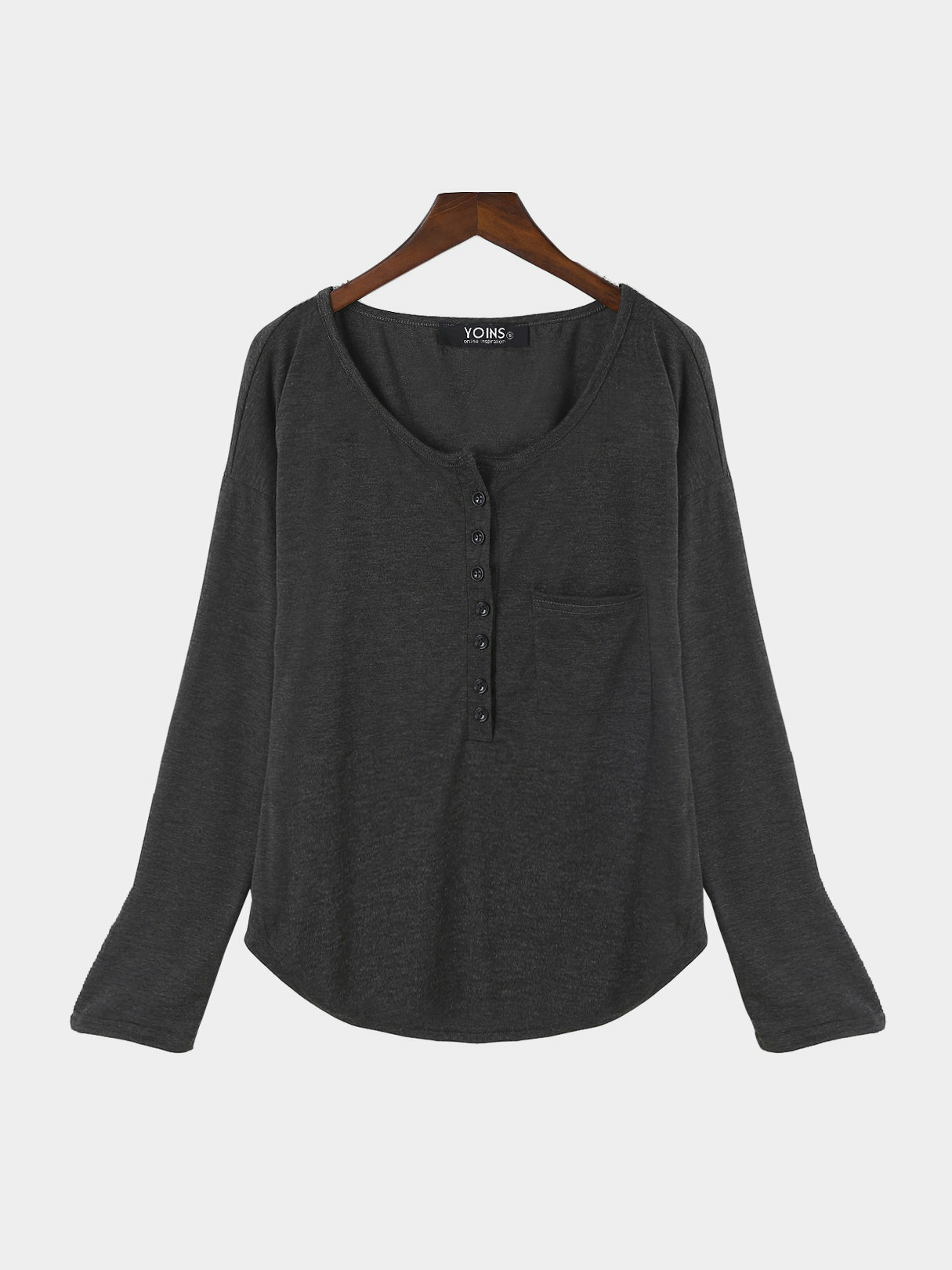 Casual Button Pocket Front Tauchbluse günstig online kaufen