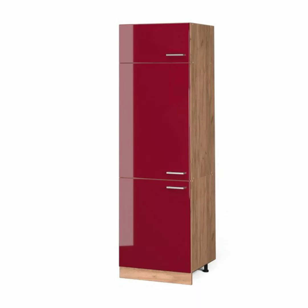 Vicco Kühlumbauschrank Küchenhochschrank R-Line 60 cm Goldkraft Bordeaux Ho günstig online kaufen