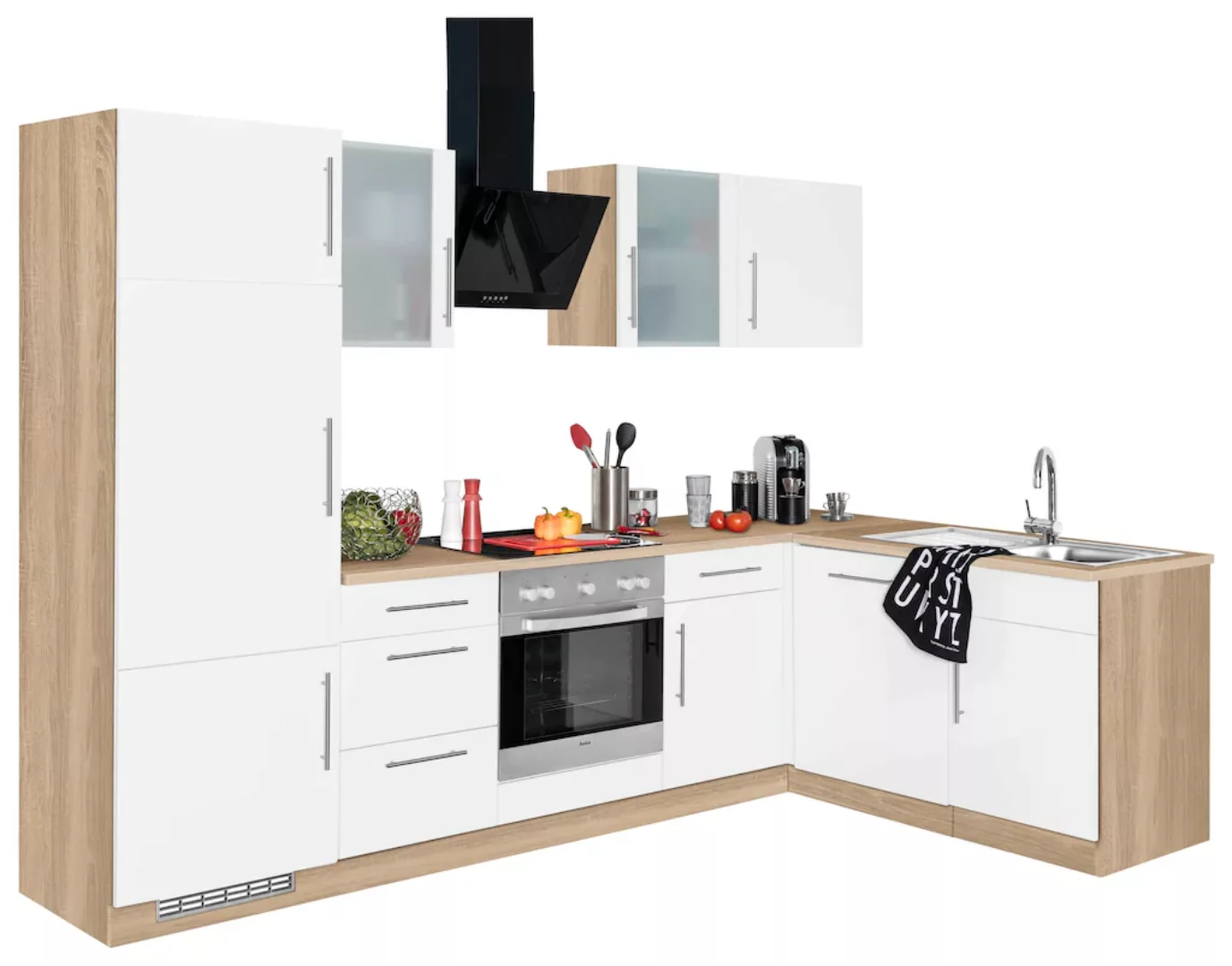 wiho Küchen Winkelküche "Cali", mit E-Geräten, Stellbreite 280 x 170 cm günstig online kaufen
