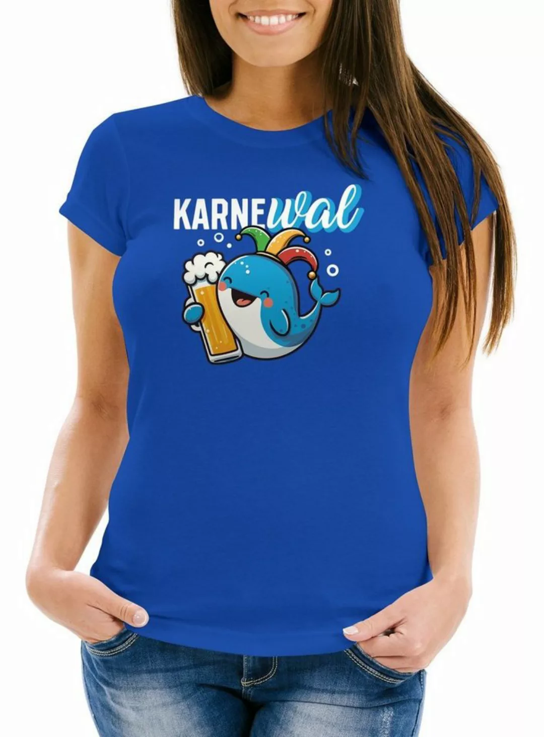 MoonWorks Print-Shirt Damen T-Shirt Fasching Karneval Wal Bier Kostüm-Ersat günstig online kaufen