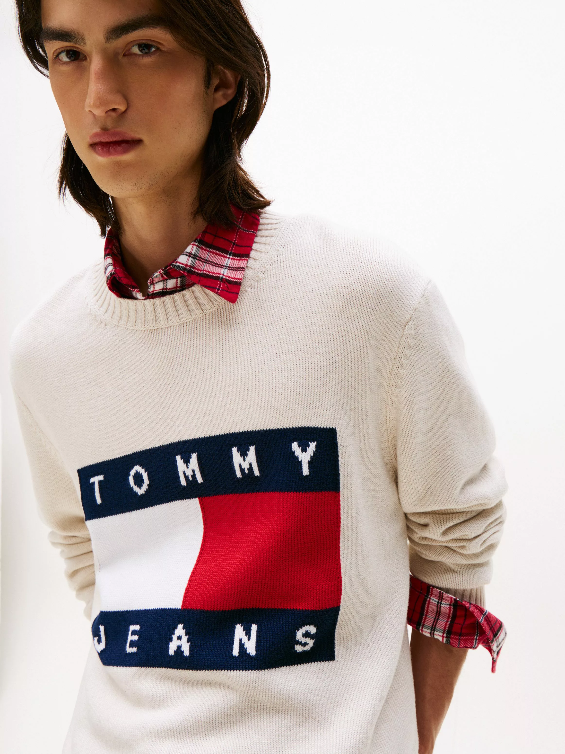 Tommy Jeans Strickpullover TJM MELANGE FLAG günstig online kaufen