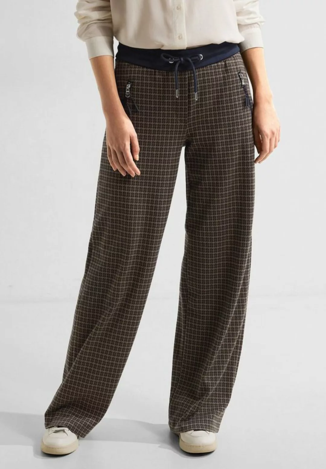 Cecil Culotte Hahnentritt Loose Fit Hose Hahnentritt-Muster günstig online kaufen