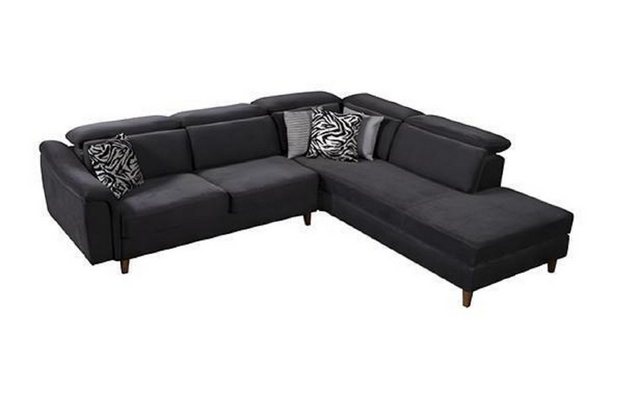 Xlmoebel Ecksofa Schwarz gepolstertes L-förmiges Sofa für das Wohnzimmer, 1 günstig online kaufen