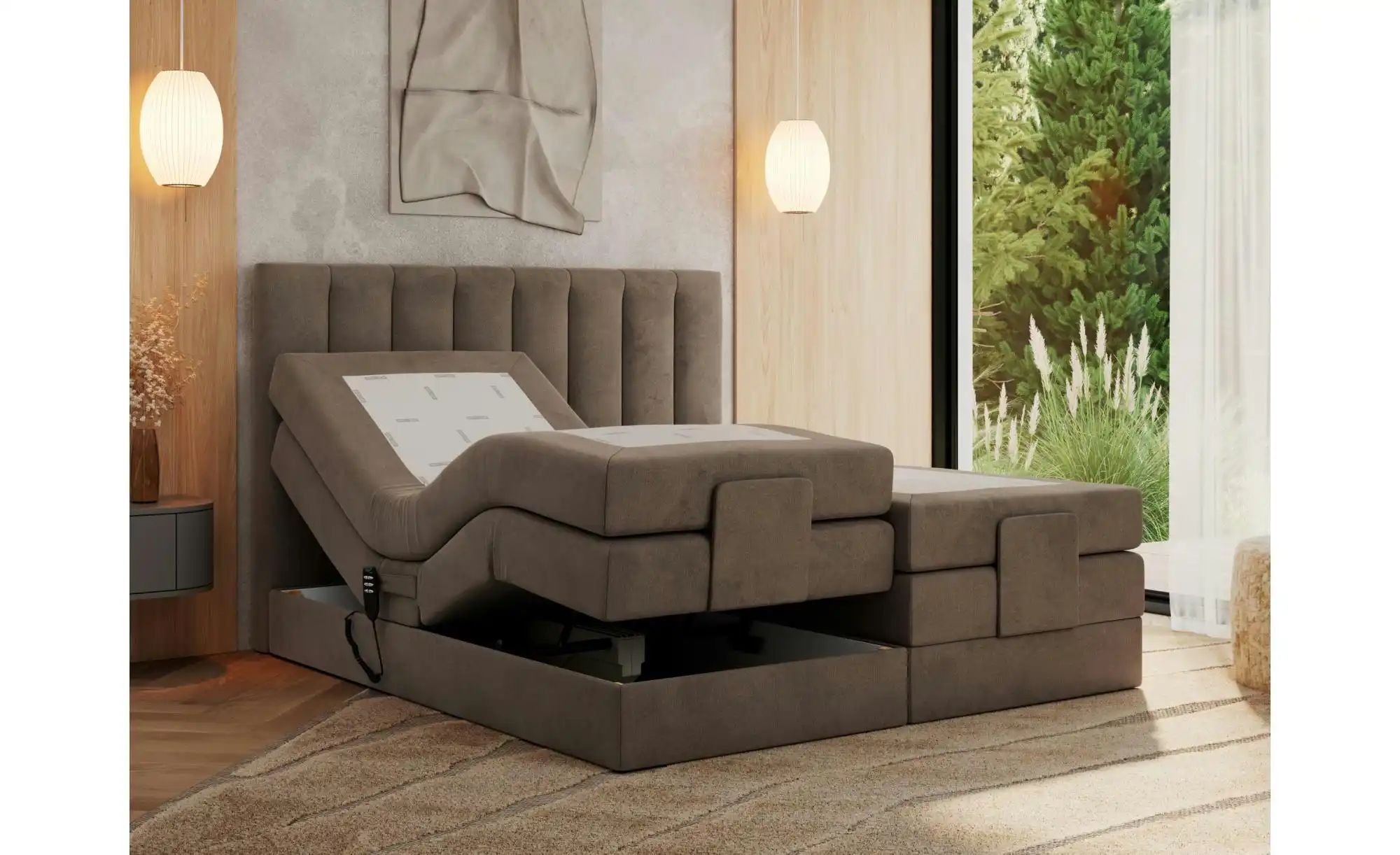 Motor Boxspringbett mit Bettkasten Comforto ¦ braun ¦ Maße (cm): B: 208 H: günstig online kaufen