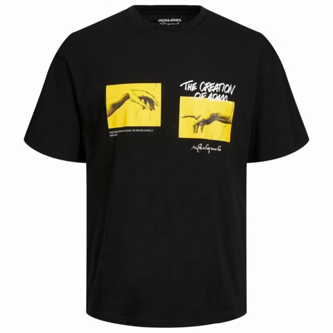 Jack & Jones Rundhalsshirt Große Größen Herren T-Shirt schwarz JORMASTERPIE günstig online kaufen