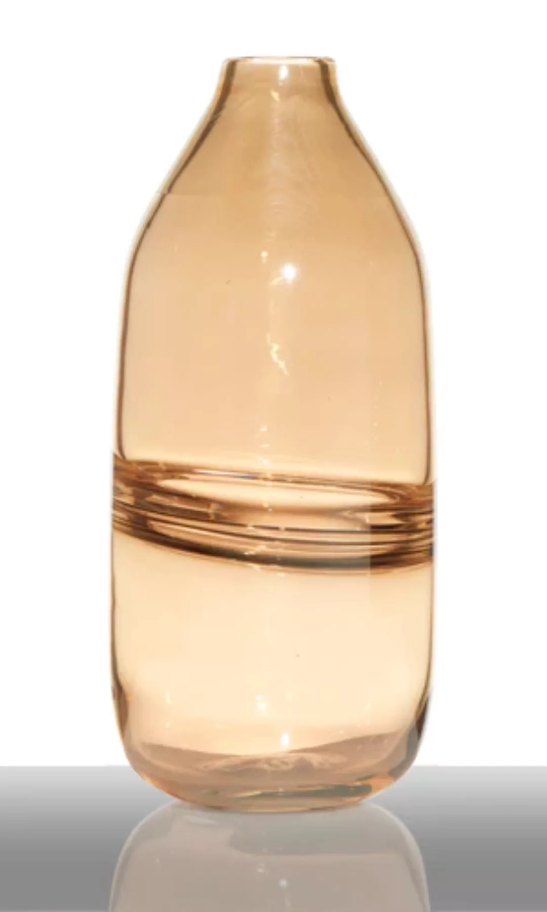 Glasvase Flasche Dekovase Blütenvase Bottle Line Braun 30 cm günstig online kaufen