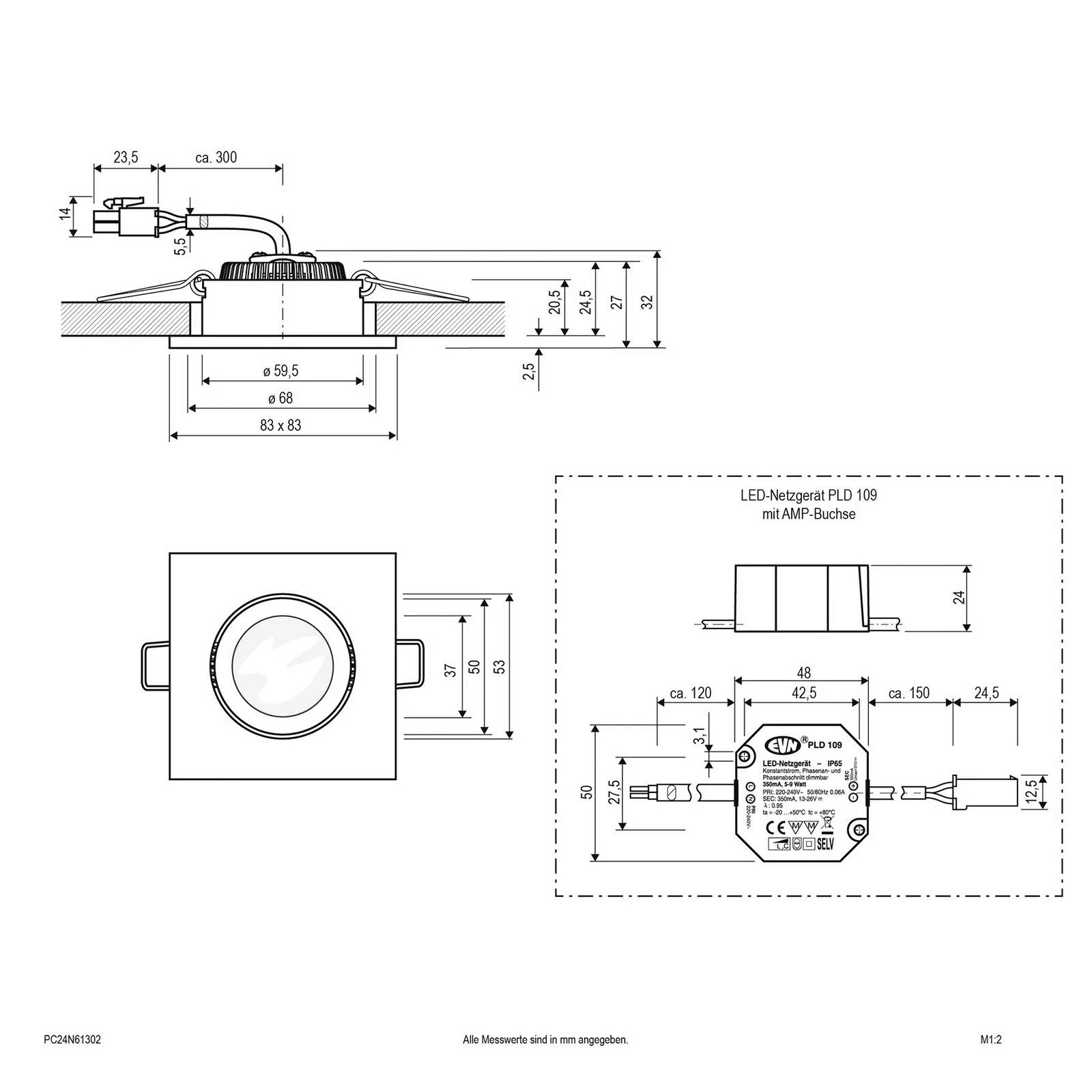 EVN PC20 Einbau eckig Phasendimmer 3000K edelstahl günstig online kaufen