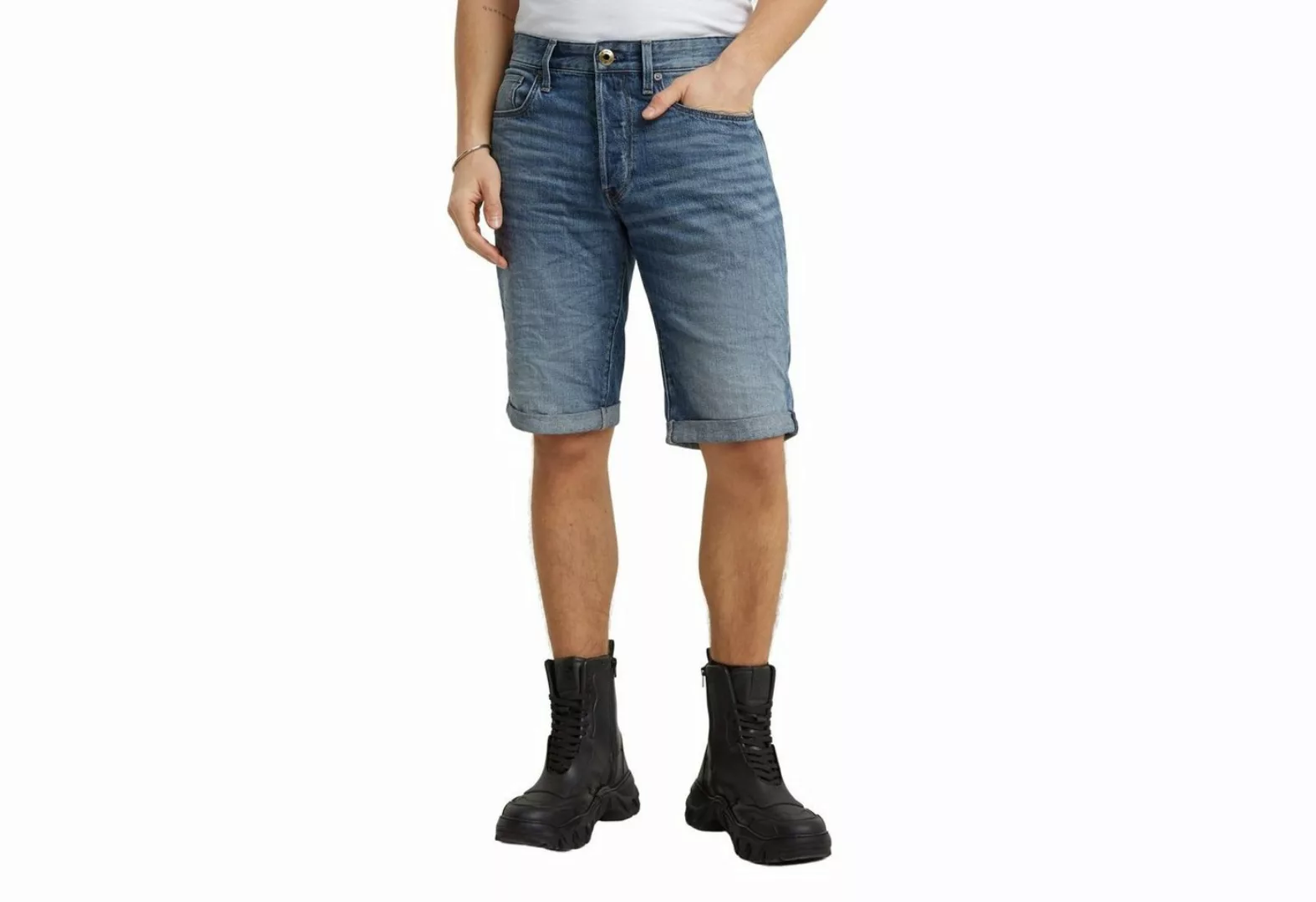 G-Star Herren Shorts 3301 1/2-Length - Blau - Medium Aged günstig online kaufen