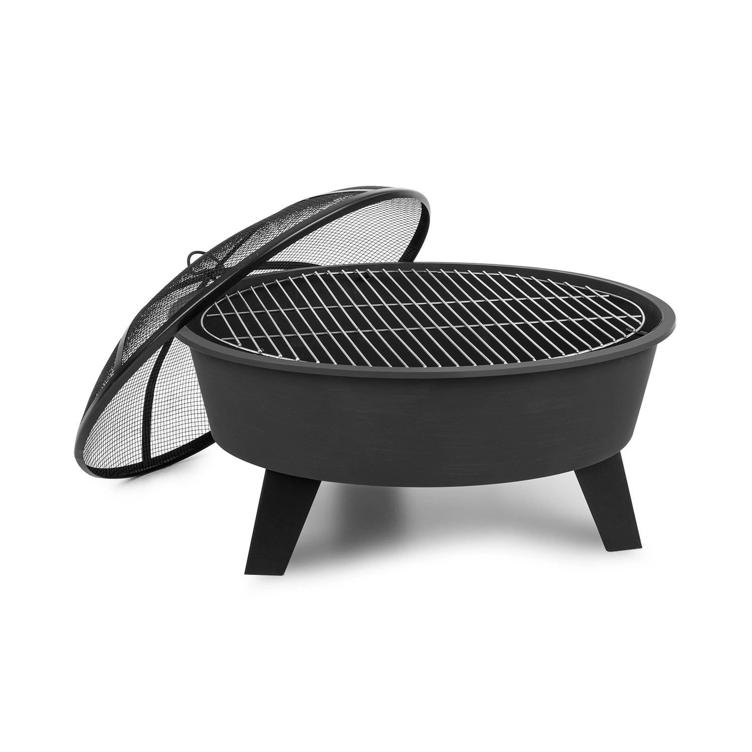 Blumfeldt Nolana 2-in-1-Feuerschale Ø 73 cm Funkenschutz Ø 64cm Grill Stahl günstig online kaufen