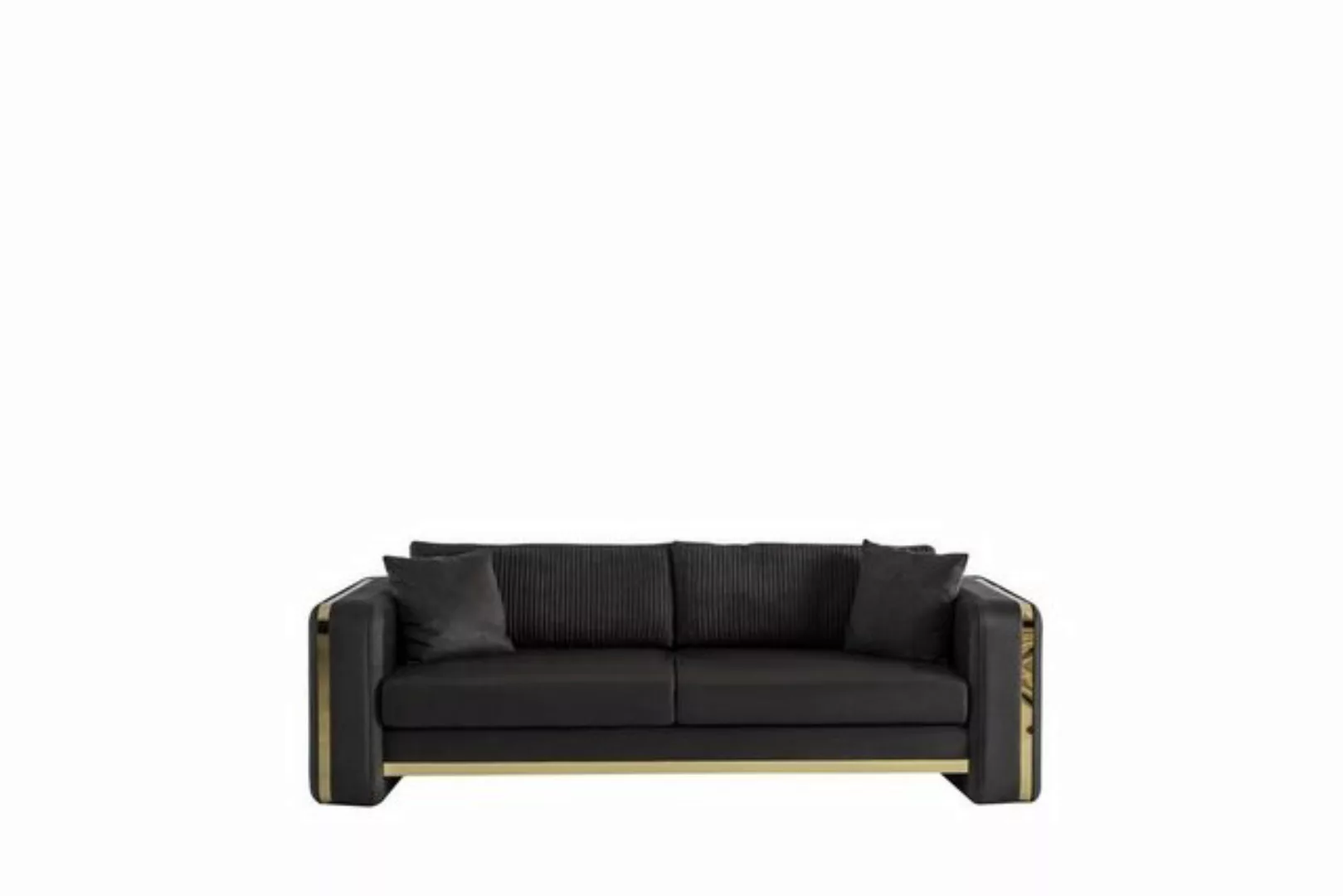 JVmoebel Sofa Couch Dreisitzer Sofa Möbel Luxus Sofas Couchen Metall Textil günstig online kaufen