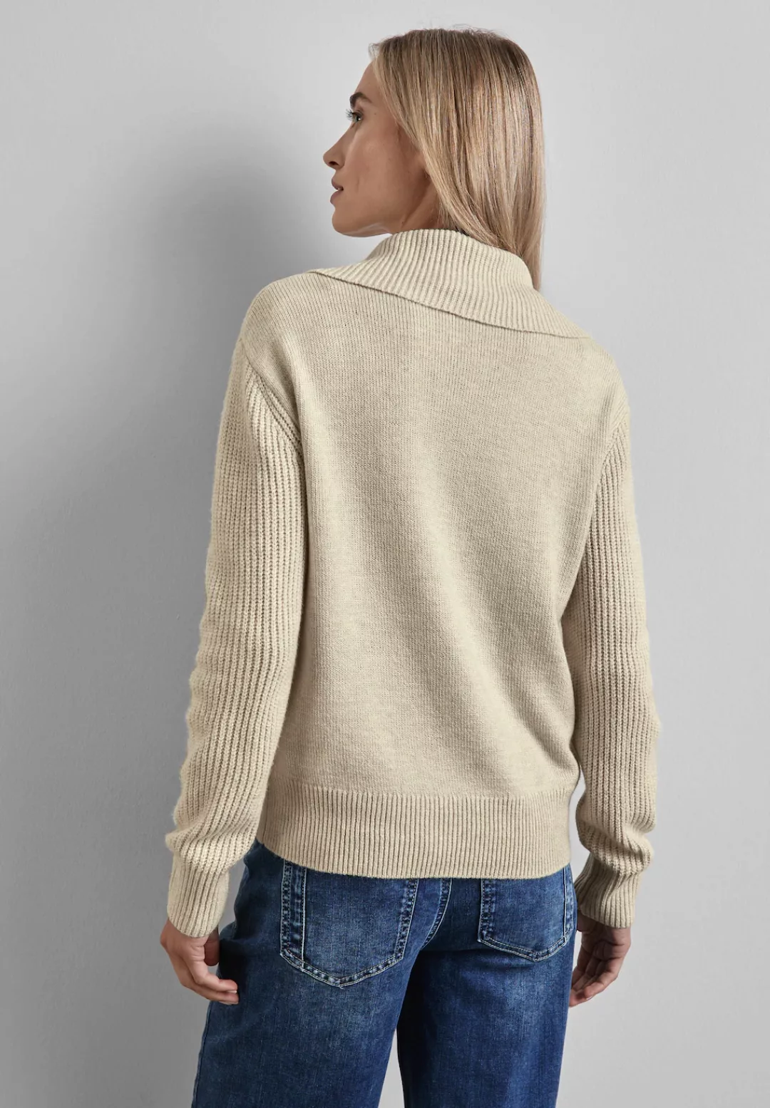 STREET ONE Longpullover, mit Materialmix günstig online kaufen