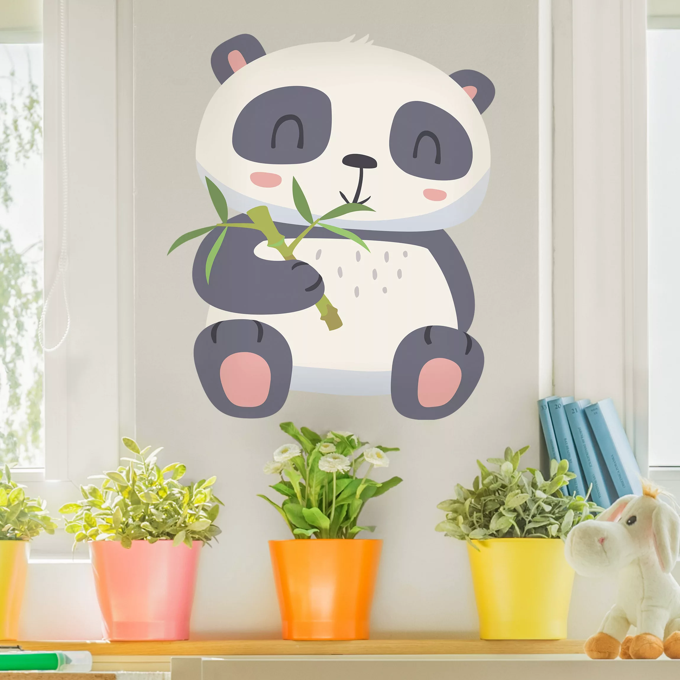 Wandtattoo Kinderzimmer Panda nascht am Bambus günstig online kaufen