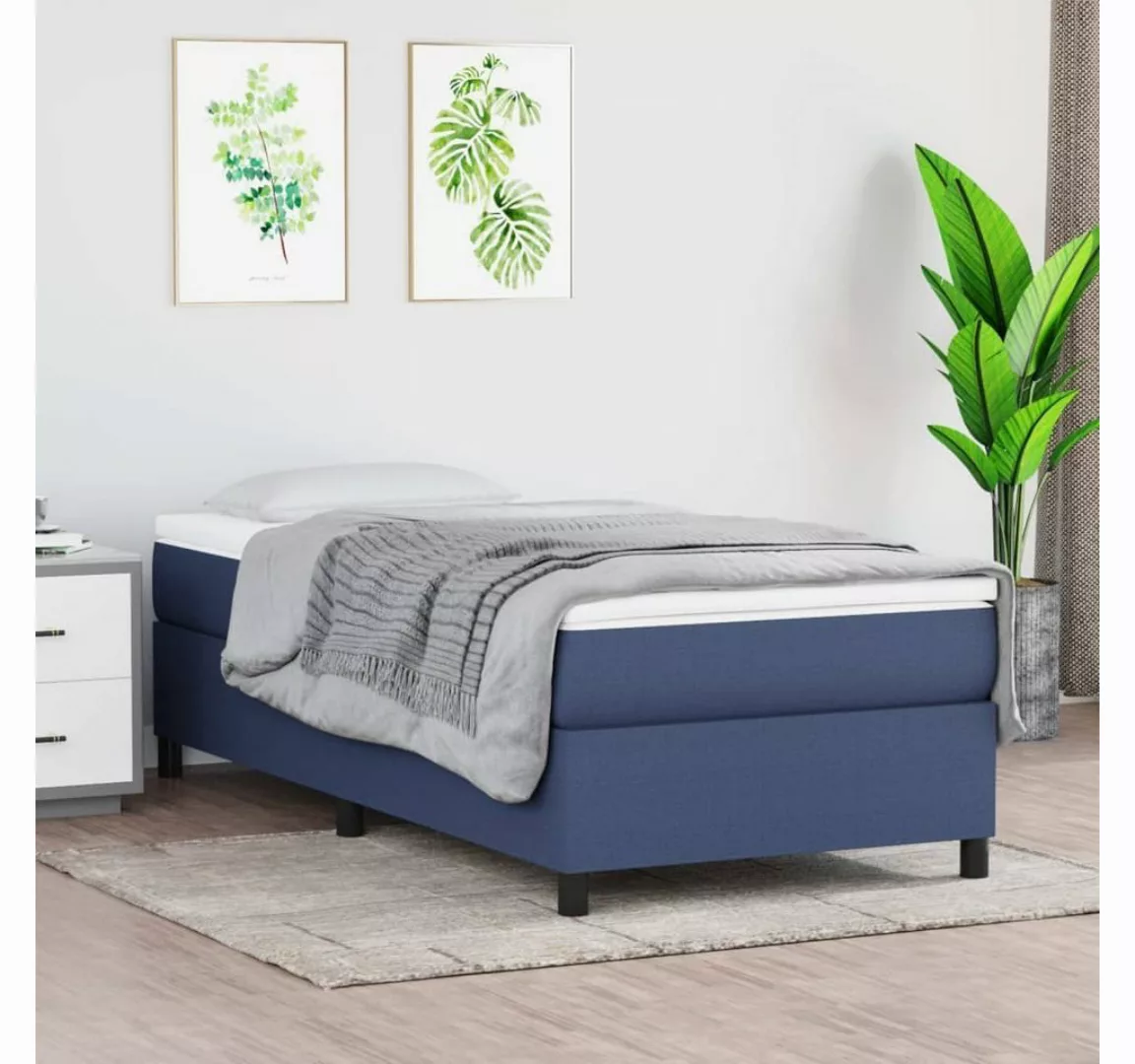 furnicato Bett Bettgestell Blau 90x190 cm Stoff günstig online kaufen