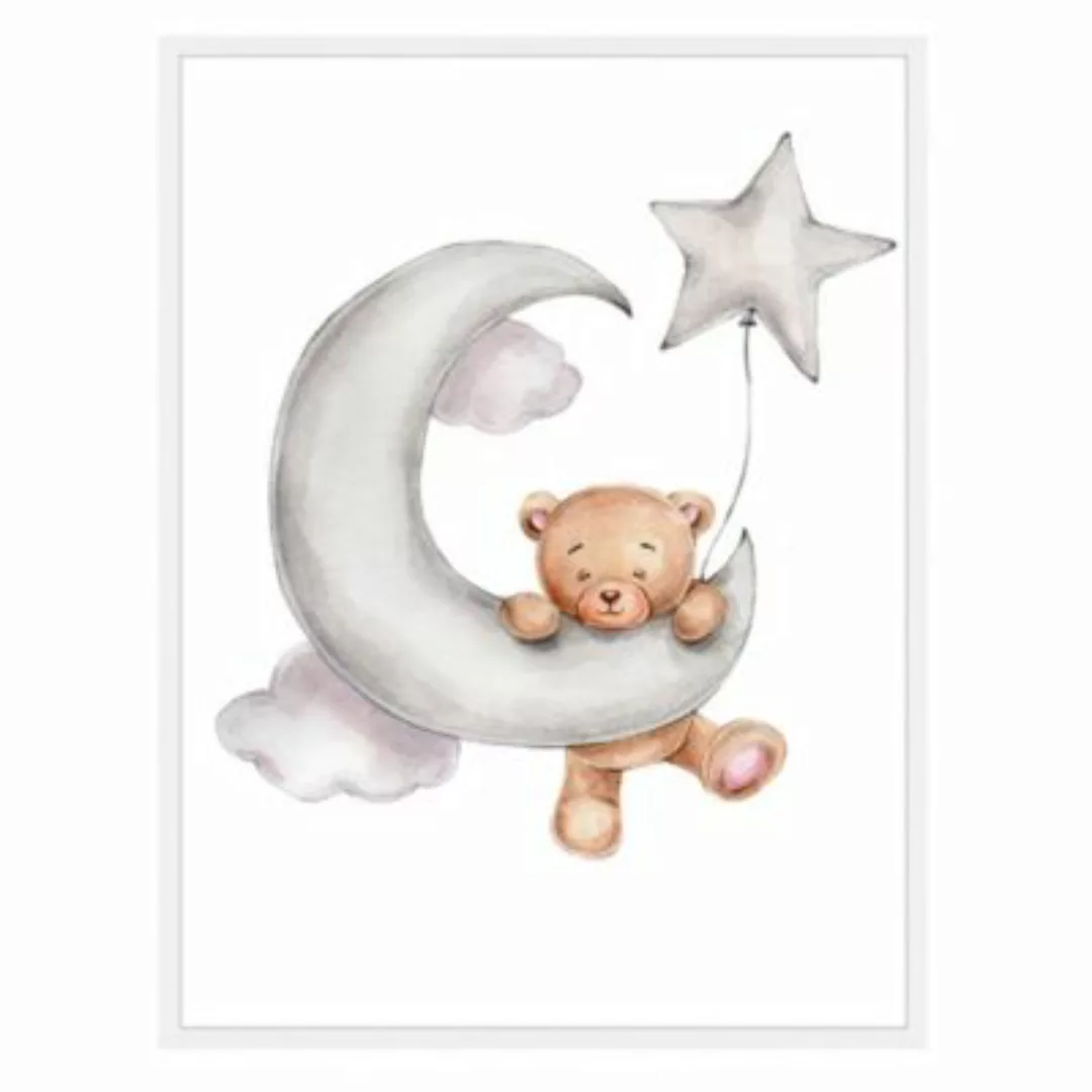 Milan Moon Wandbild Baby Bär weiß Gr. 60 x 80 günstig online kaufen