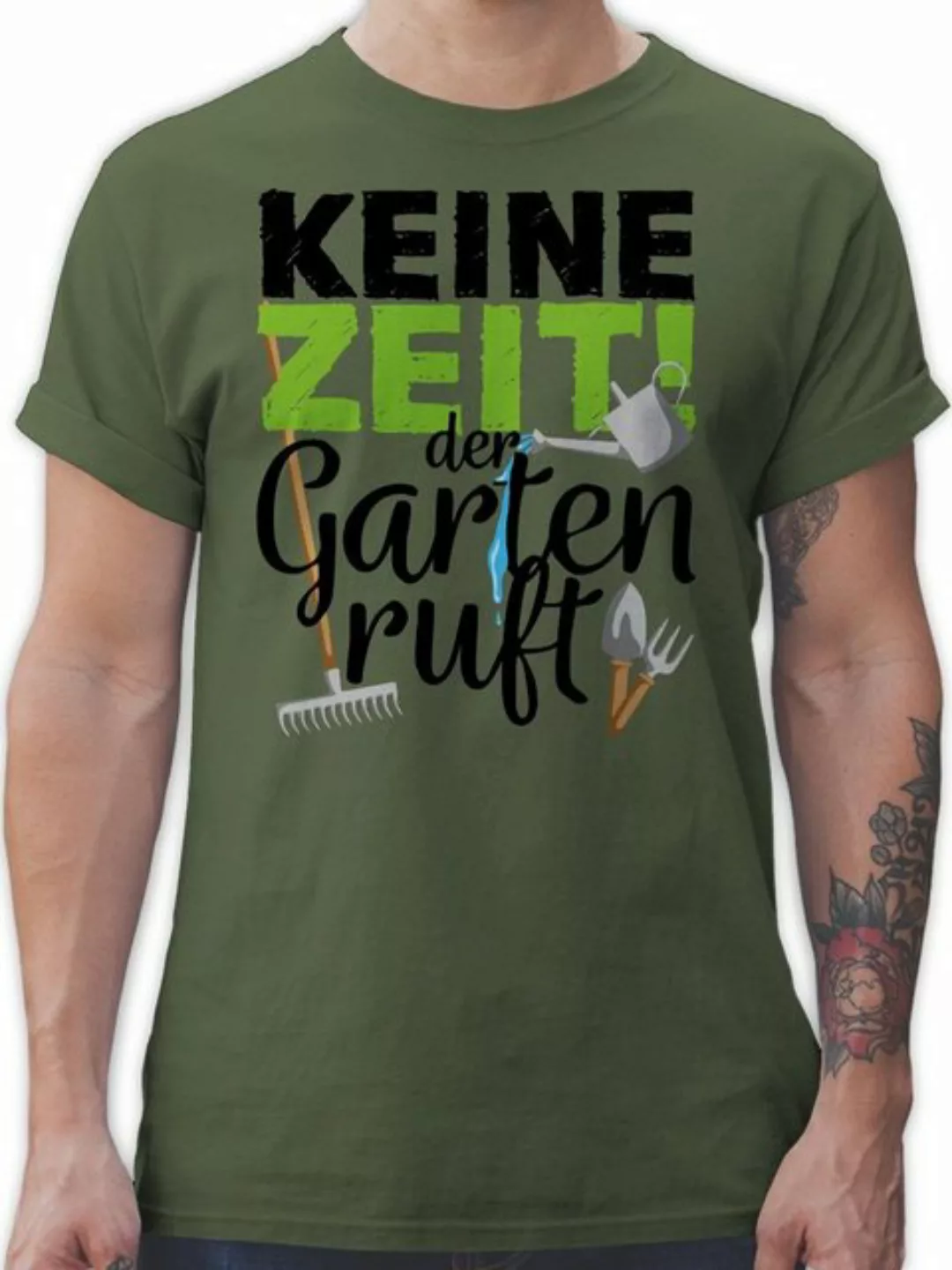 Shirtracer T-Shirt Keine Zeit der Garten ruft - Gartengeräte Hobby Outfit günstig online kaufen