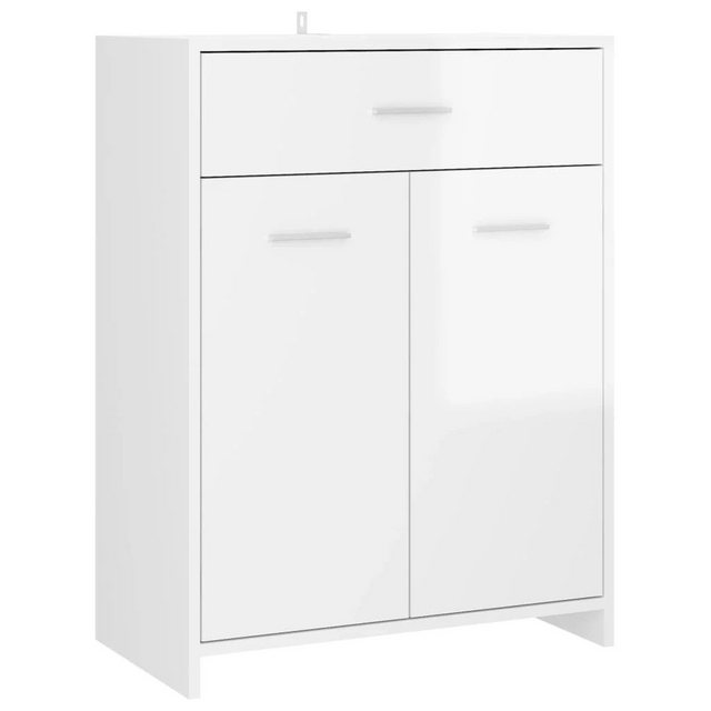 DOTMALL Seitenschrank Badezimmerschrank Hochglanz-Weiß 60x33x80 cm Holzwerk günstig online kaufen