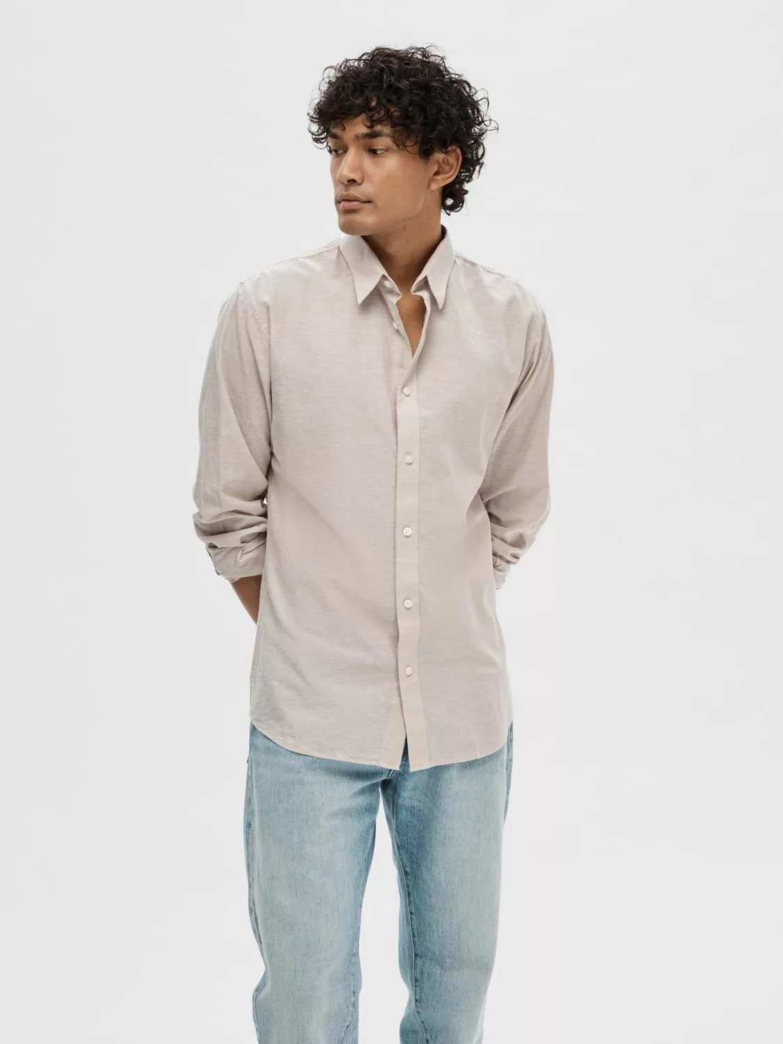SELECTED HOMME Blusenshirt SLHSLIM-NEW LINEN SHIRT LS NOOS günstig online kaufen