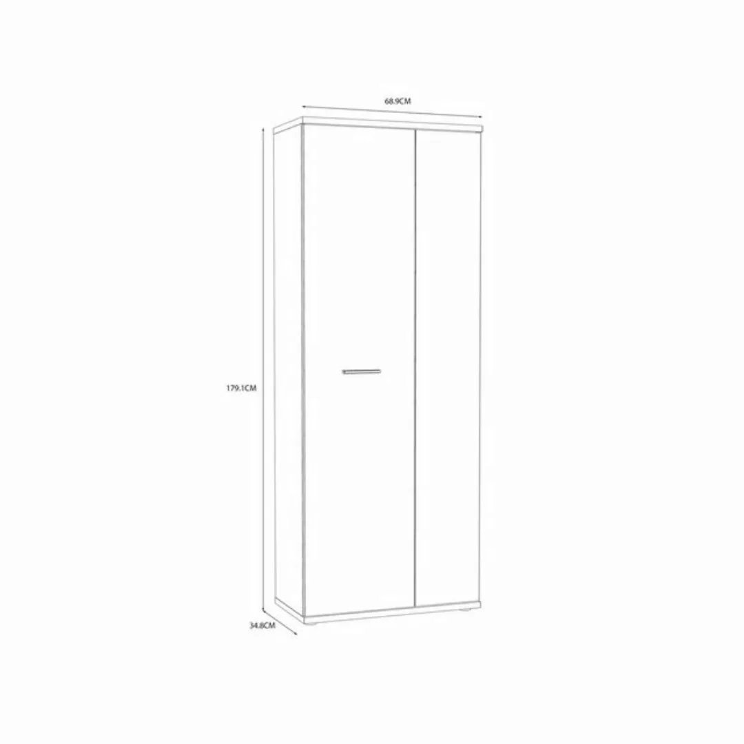 FORTE Mehrzweckschrank Inneneinteilung, Sandeiche Dekor / Weiss - 68,9x179, günstig online kaufen