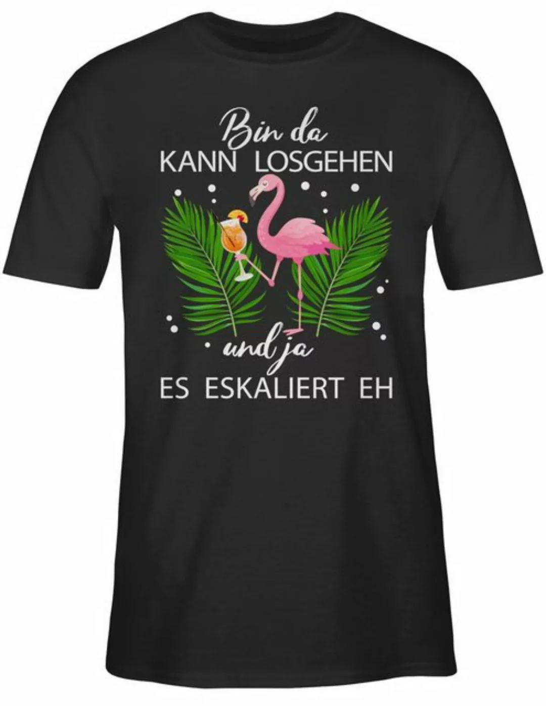 Shirtracer T-Shirt Bin da kann losgehen und ja es eskaliert eh - Flamingo K günstig online kaufen