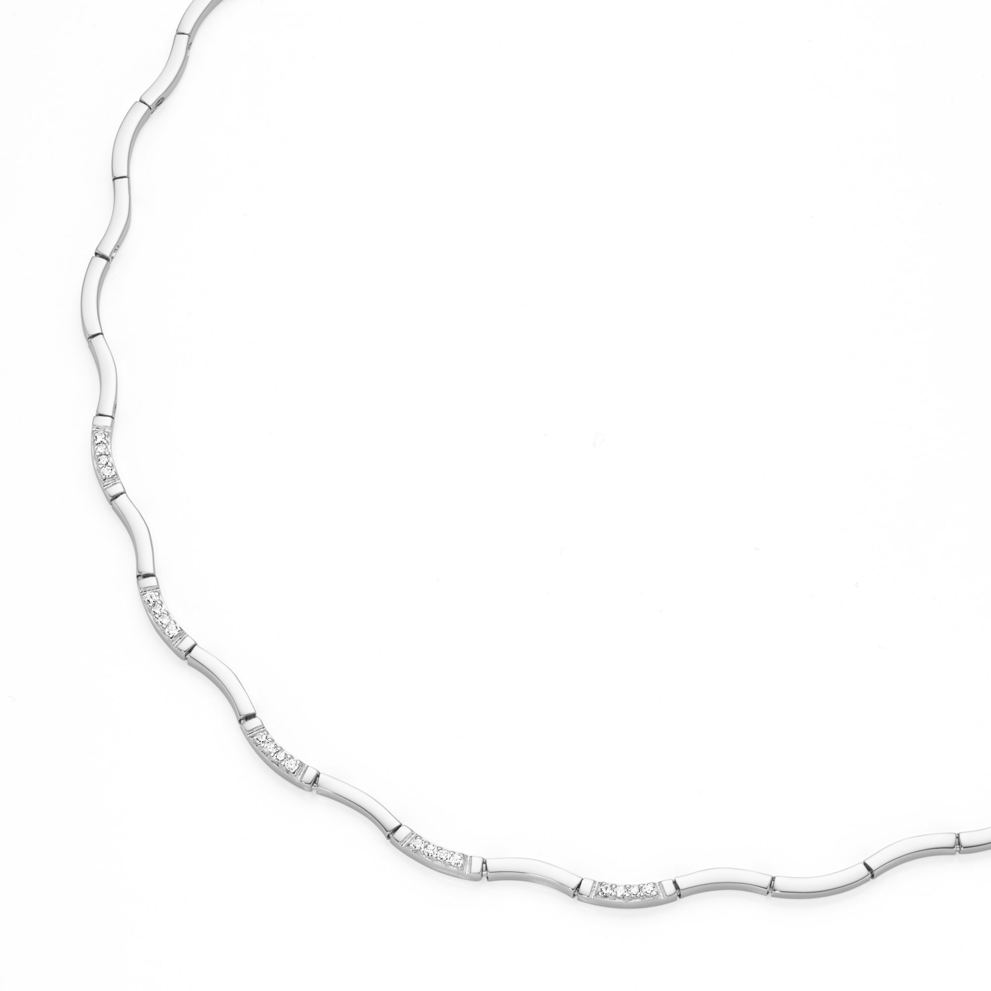 Smart Jewel Collier "gewellt, elegant mit Zirkonia, Silber 925" günstig online kaufen