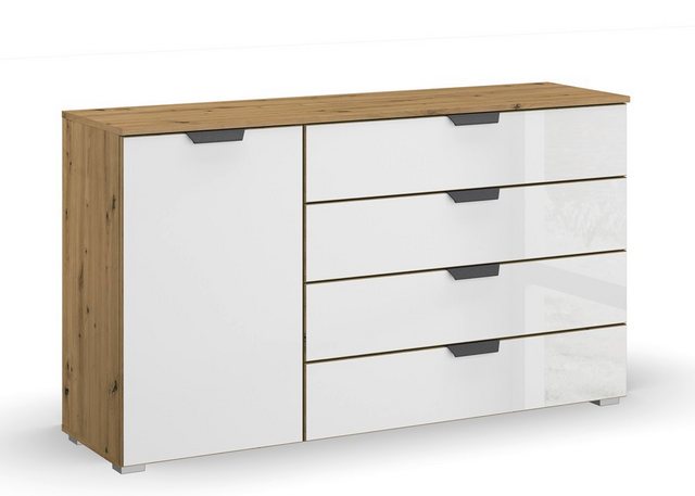 Rauch Möbel Vitrine Kommode Sideboard Artemis, Eiche Artisan / weiß günstig online kaufen