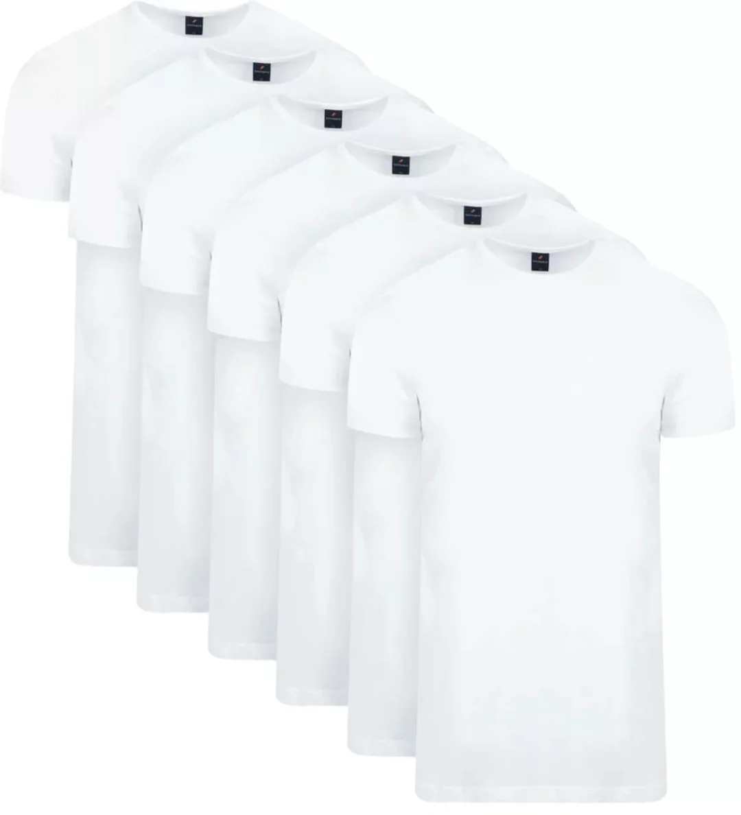 Suitable Ota T-Shirt Rundhalsausschnitt Weiß 6-Pack - Größe L günstig online kaufen