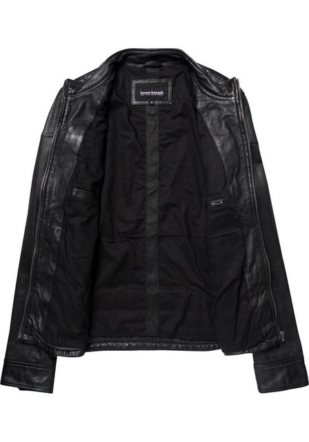 Bruno Banani Lederjacke Flint aus Lammnappaleder, taillierter Schnitt, Bike günstig online kaufen