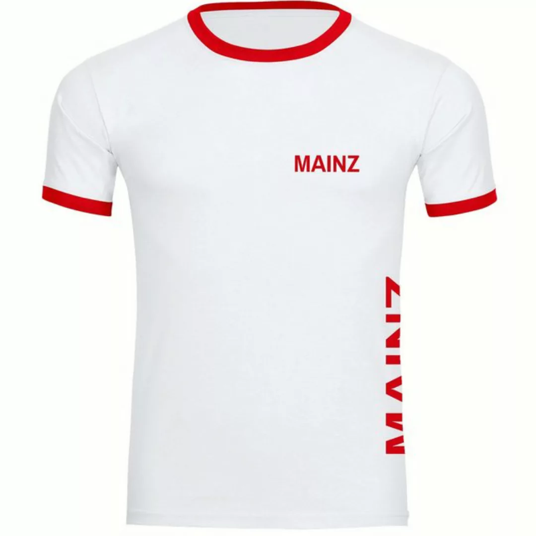 multifanshop T-Shirt Kontrast Mainz - Brust & Seite - Männer günstig online kaufen