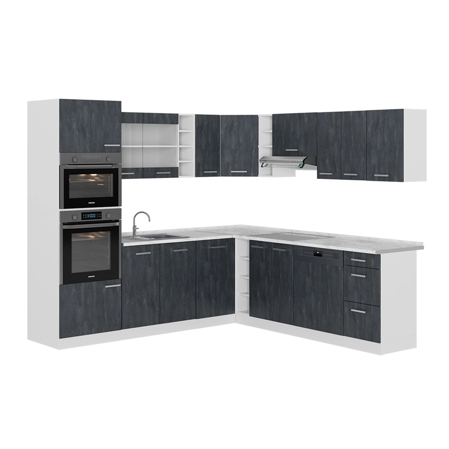 Vicco Küchenzeile R-Line, Artisan Eiche/Weiß, 350 günstig online kaufen