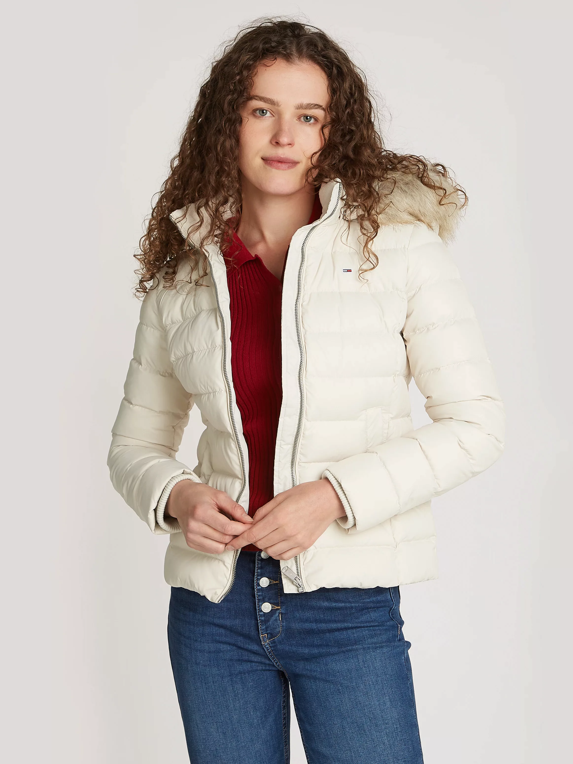 Tommy Jeans Curve Steppjacke "TJW BASIC HOODED DOWN JACKET EXT", mit Kapuze günstig online kaufen