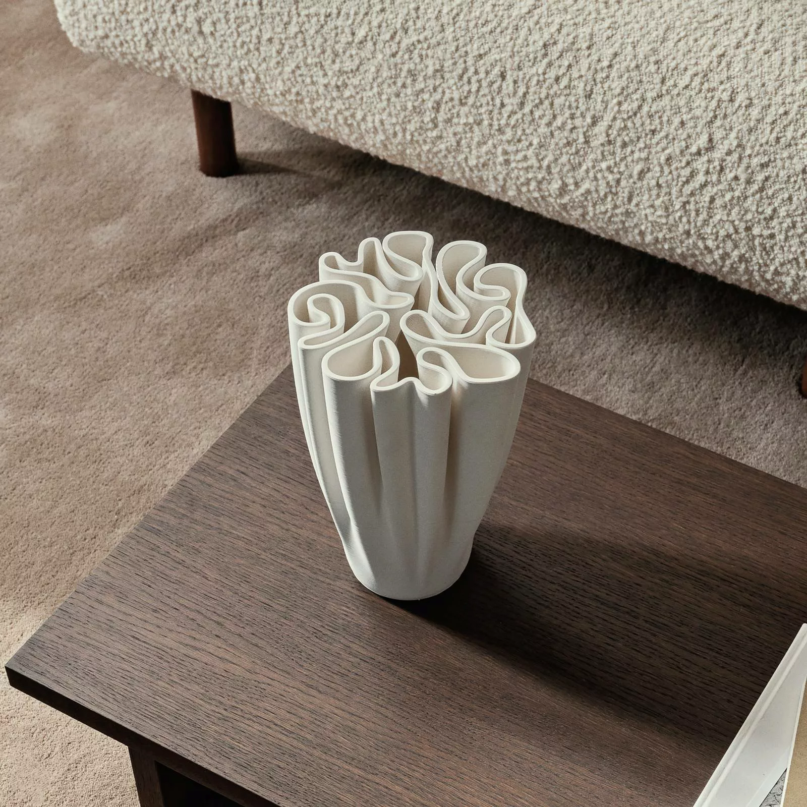 ferm LIVING Vase Dedali, weiß, Höhe 25,5 cm, Keramik günstig online kaufen