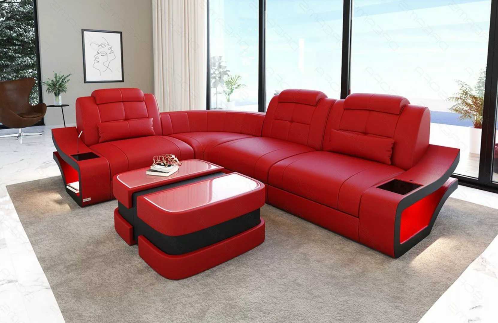 Sofa Dreams Ecksofa Leder Sofa Couch Elena L Form Ledercouch, L-Form Leders günstig online kaufen