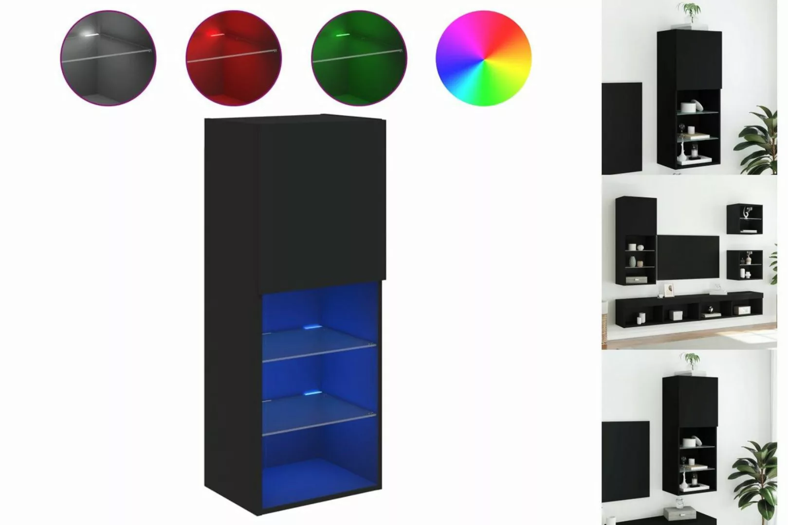 vidaXL TV-Schrank TV-Schrank mit LED-Leuchten Schwarz 40,5x30x102 cm günstig online kaufen