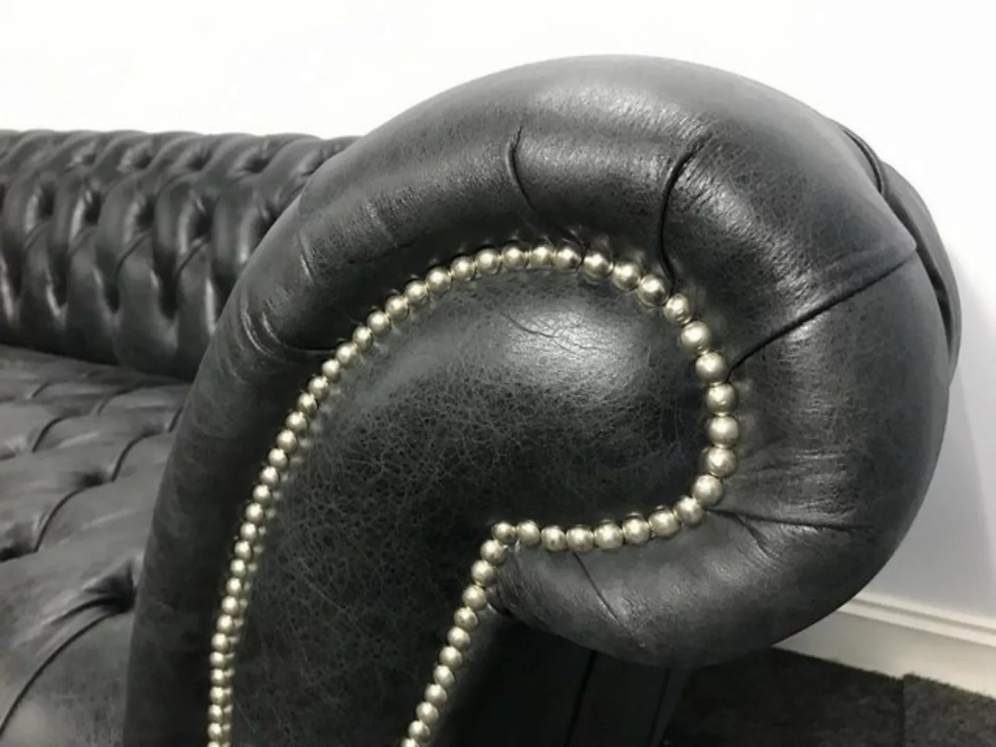 JVmoebel 3-Sitzer Chesterfield Vintage Echtleder Luxus Sofa Sitz 100% Leder günstig online kaufen