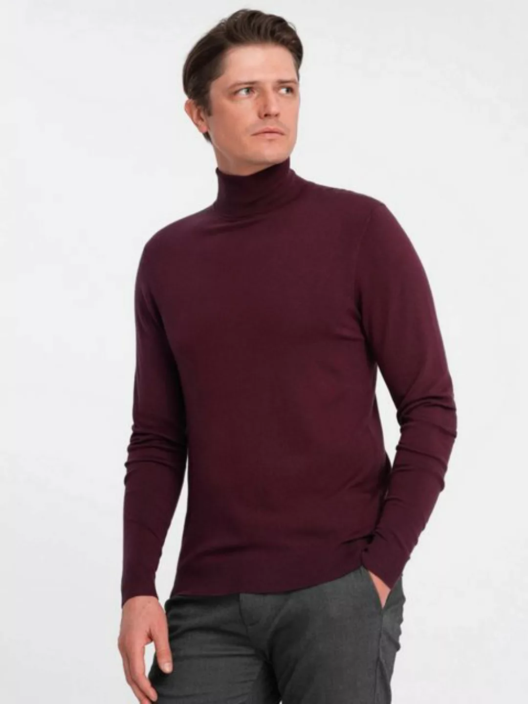 OMBRE Rollkragenpullover Gestrickter Rollkragenpullover für Herren mit Visk günstig online kaufen