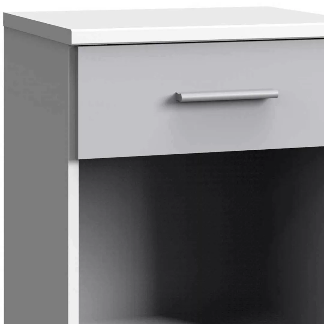 Schreibtischcontainer rollbar in Weiß und Lichtgrau 58 cm hoch günstig online kaufen
