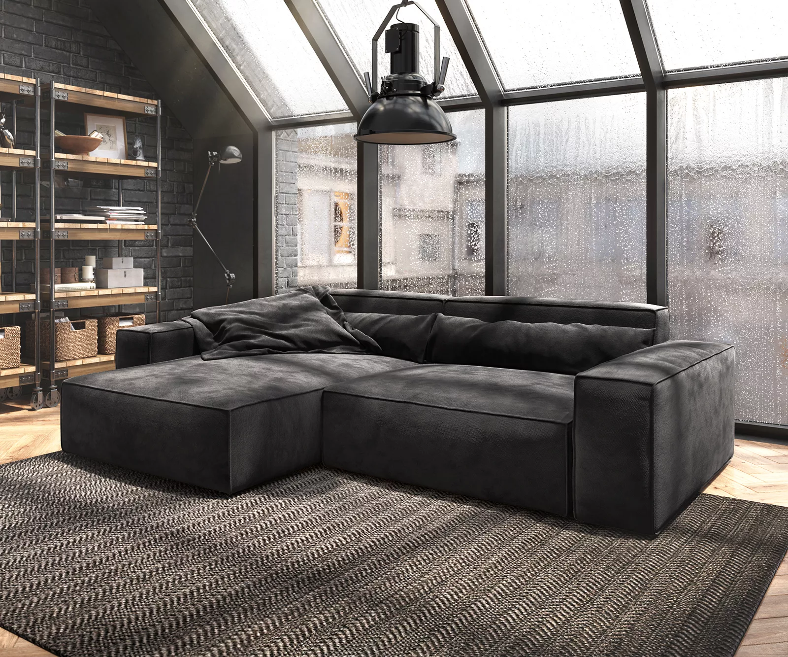 DELIFE Ecksofa Sirpio, XL Mikrofaser Schwarz 270x170 cm Recamiere variabel günstig online kaufen